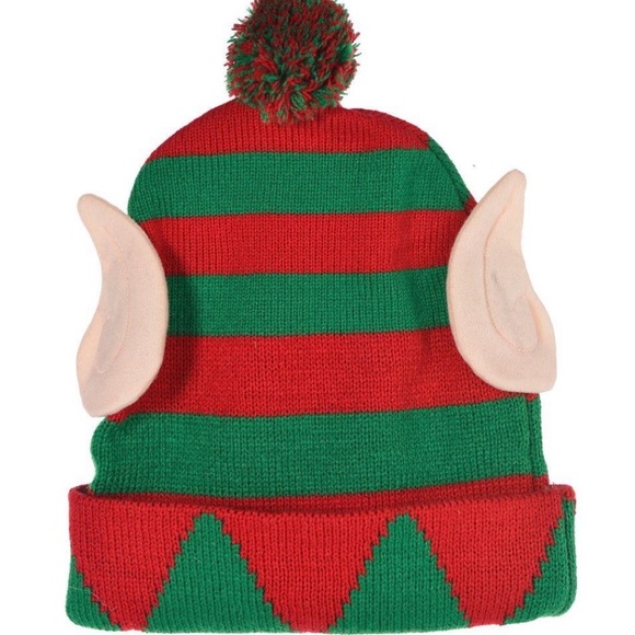 Knit Elf Hat with Elf Ears - NEW!! - Picture 1 of 4